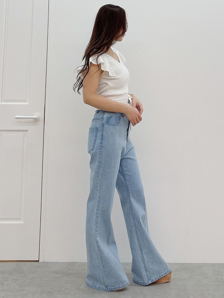 マーキュリーデュオ MERCURYDUO カシュクールラッフルコンパクトニット （ベージュ） ベージュ