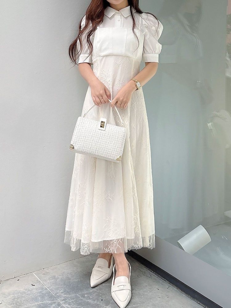 マーキュリーデュオ MERCURYDUO ビスチェドッキングパワショルシャツワンピース （オフホワイト） オフホワイト