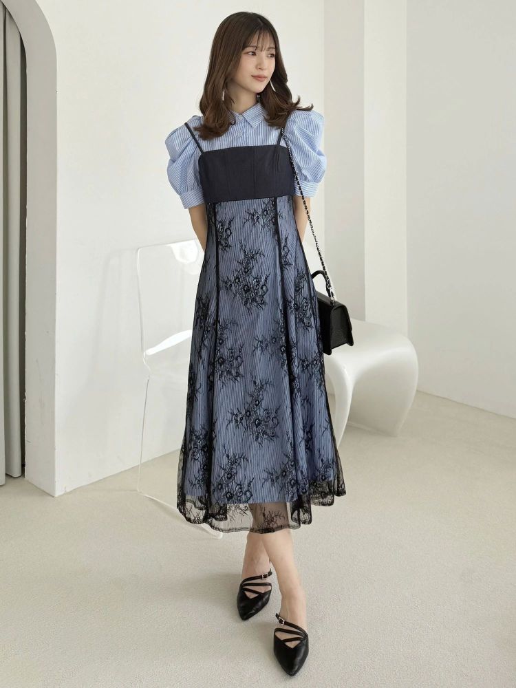 マーキュリーデュオ MERCURYDUO ビスチェドッキングパワショルシャツワンピース （オフホワイト） オフホワイト