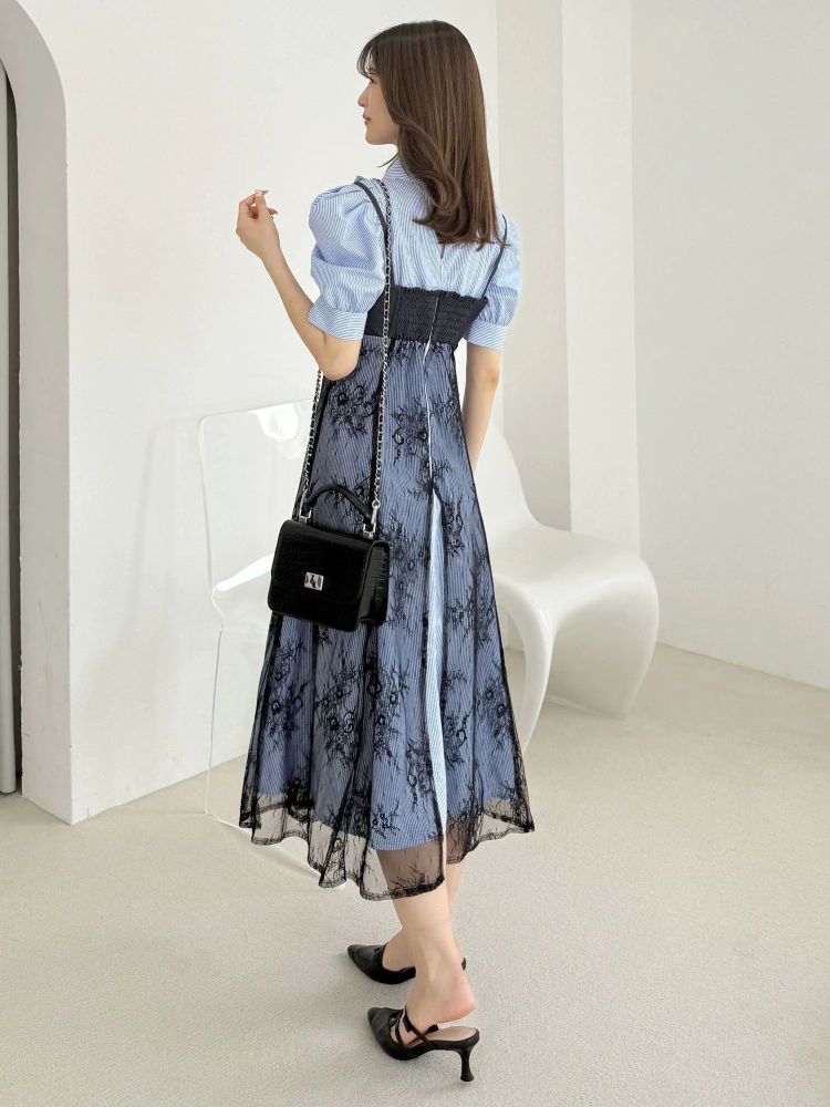 マーキュリーデュオ MERCURYDUO ビスチェドッキングパワショルシャツワンピース （オフホワイト） オフホワイト