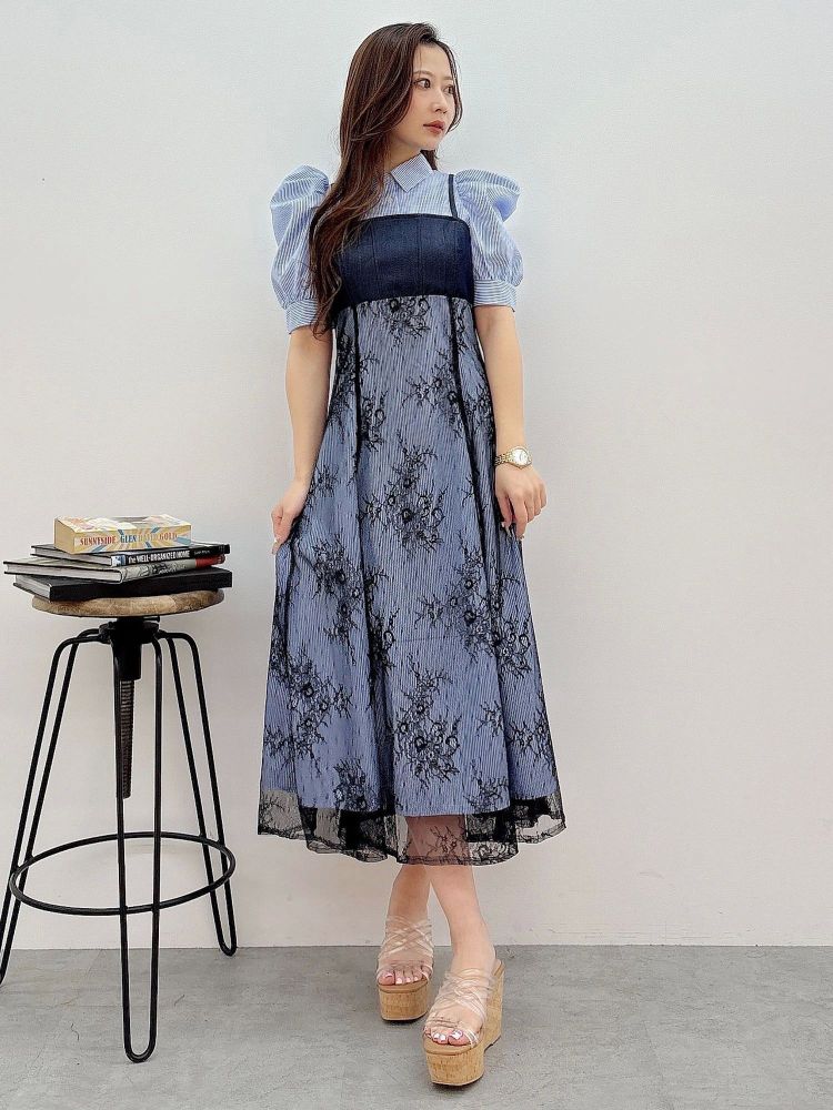 マーキュリーデュオ MERCURYDUO ビスチェドッキングパワショルシャツワンピース （オフホワイト） オフホワイト