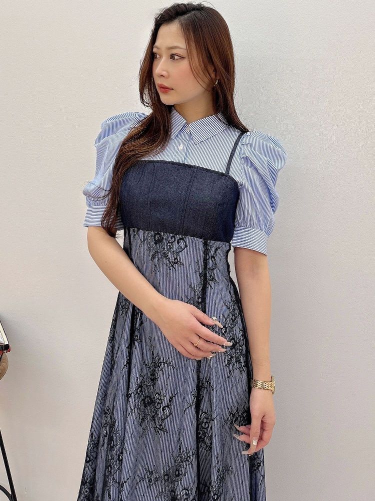 マーキュリーデュオ MERCURYDUO ビスチェドッキングパワショルシャツワンピース （オフホワイト） オフホワイト