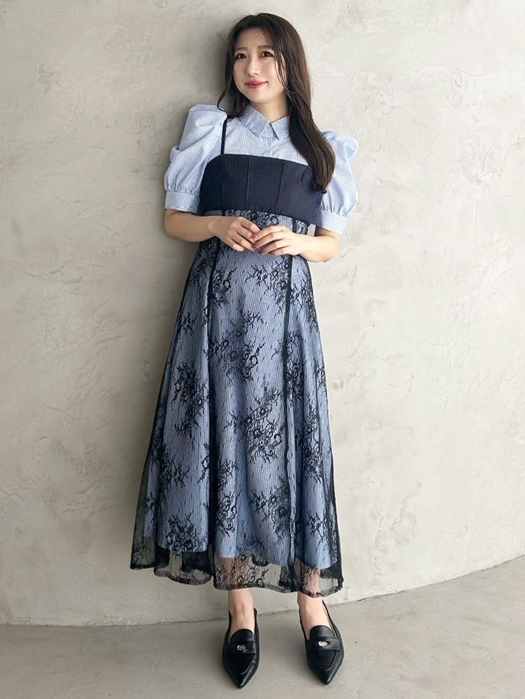 マーキュリーデュオ MERCURYDUO ビスチェドッキングパワショルシャツワンピース （オフホワイト） オフホワイト