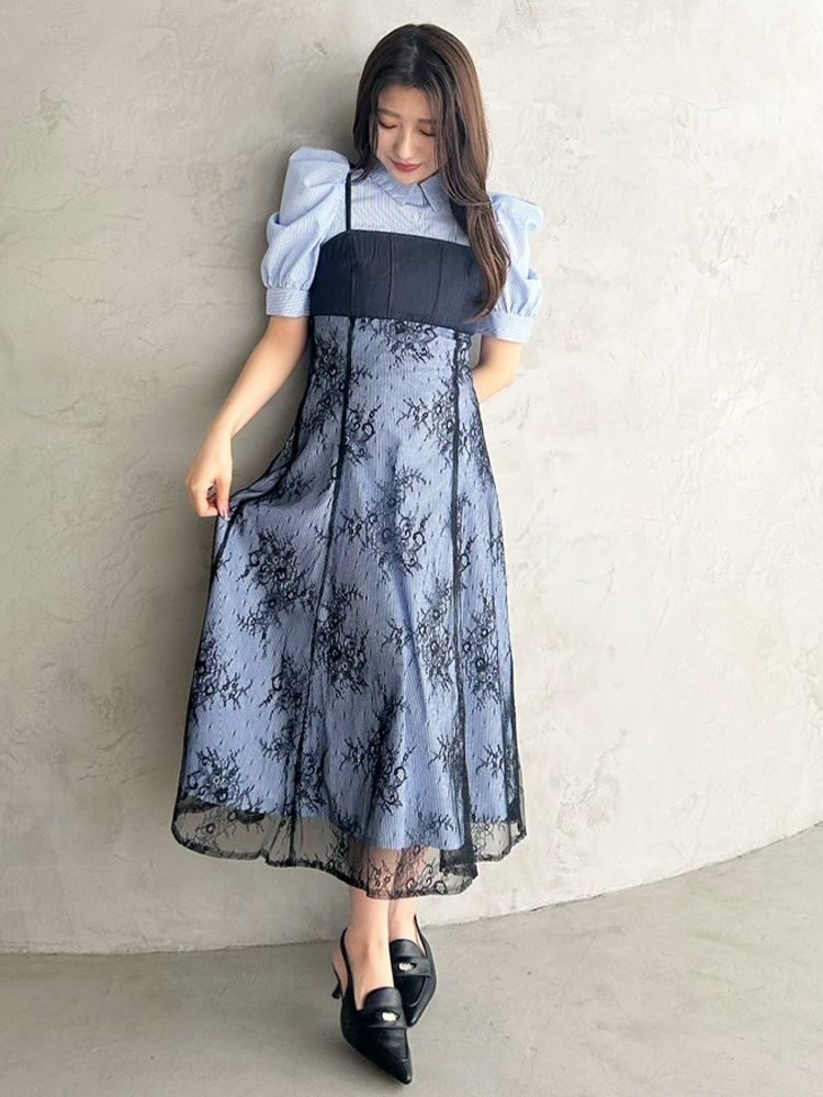 マーキュリーデュオ MERCURYDUO ビスチェドッキングパワショルシャツワンピース （オフホワイト） オフホワイト