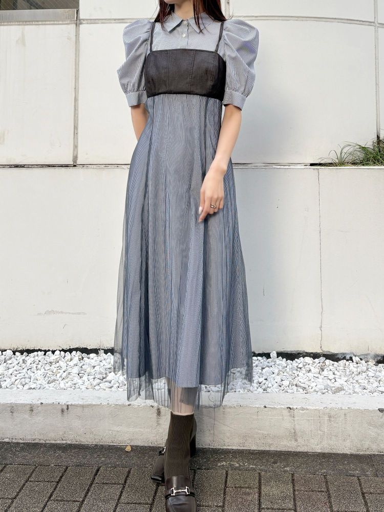 マーキュリーデュオ MERCURYDUO ビスチェドッキングパワショルシャツワンピース （オフホワイト） オフホワイト