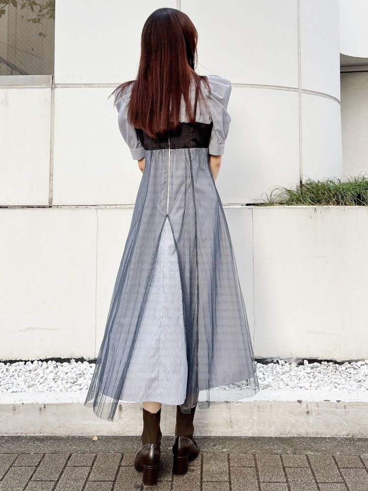 マーキュリーデュオ MERCURYDUO ビスチェドッキングパワショルシャツワンピース （オフホワイト） オフホワイト