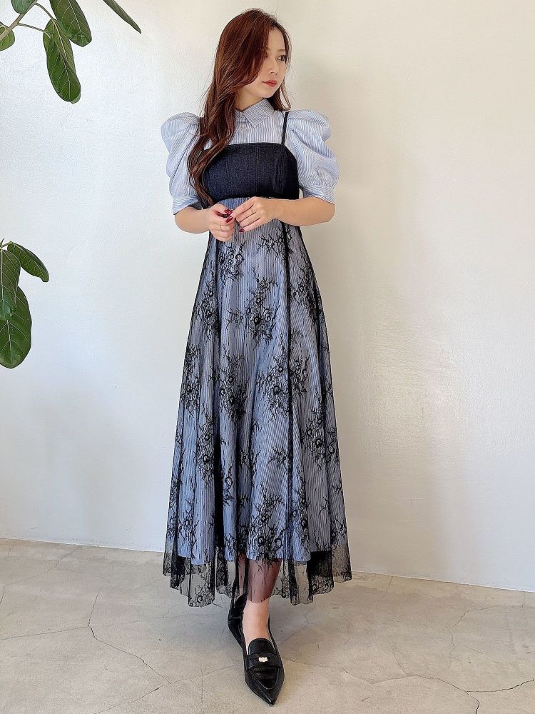 マーキュリーデュオ MERCURYDUO ビスチェドッキングパワショルシャツワンピース （オフホワイト） オフホワイト