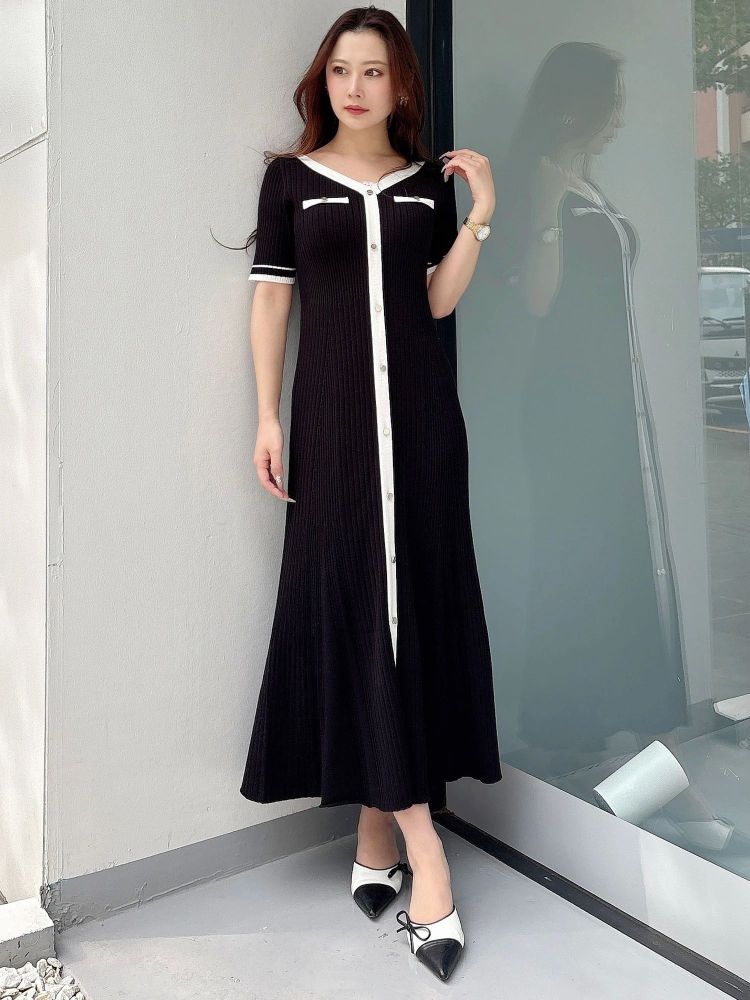 マーキュリーデュオ MERCURYDUO バイカラーニットワンピース （ベージュ） ベージュ