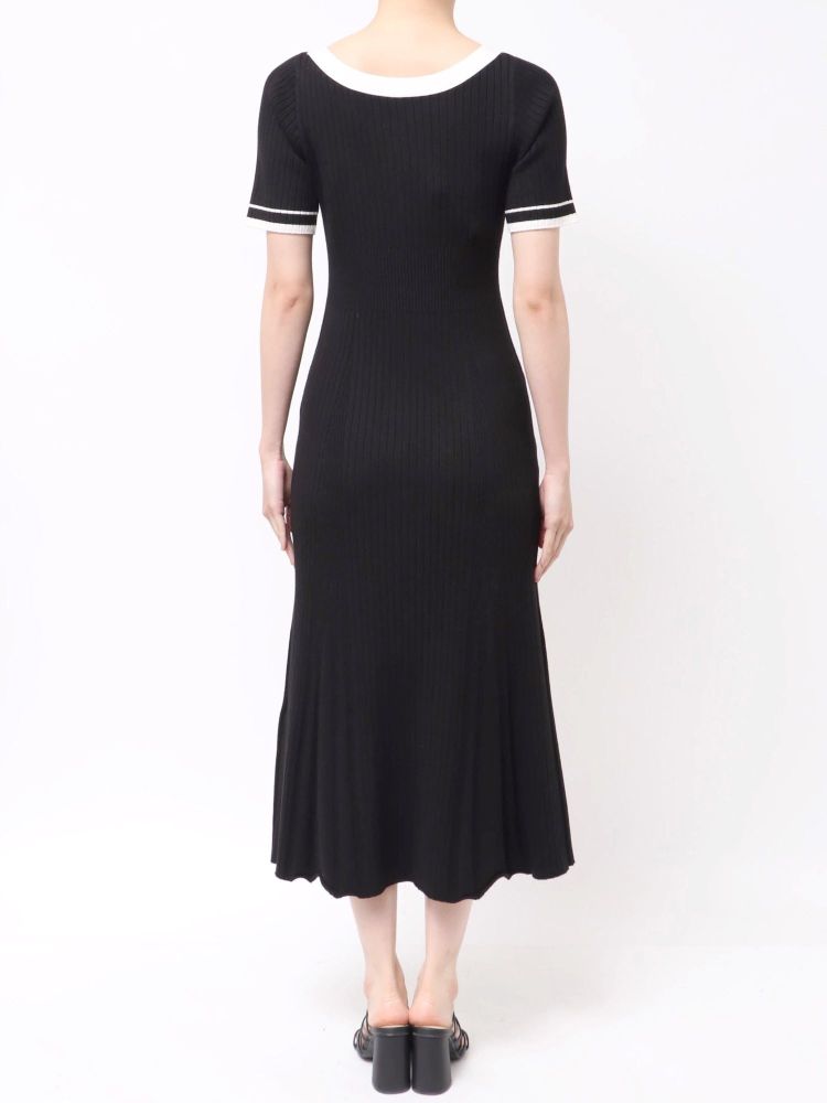 マーキュリーデュオ MERCURYDUO バイカラーニットワンピース （ベージュ） ベージュ