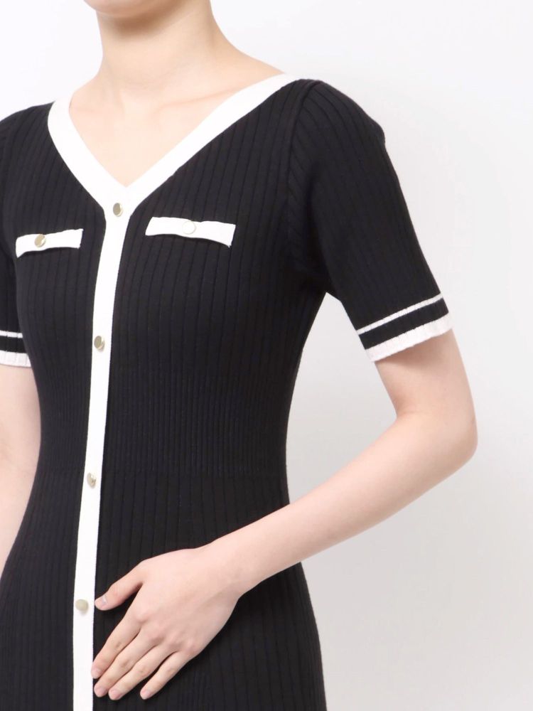 マーキュリーデュオ MERCURYDUO バイカラーニットワンピース （ベージュ） ベージュ