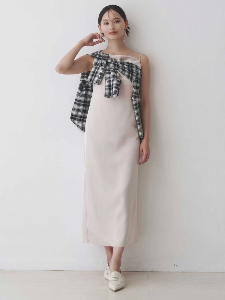 マーキュリーデュオ MERCURYDUO サテンキャミナローワンピース （ベビーピンク） ベビーピンク