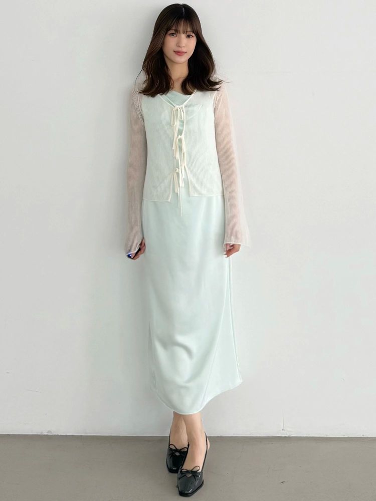 マーキュリーデュオ MERCURYDUO サテンキャミナローワンピース （ベビーピンク） ベビーピンク