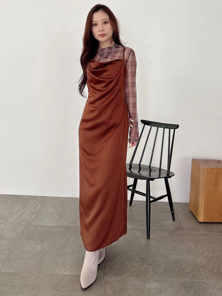 マーキュリーデュオ MERCURYDUO サテンキャミナローワンピース （ベビーピンク） ベビーピンク