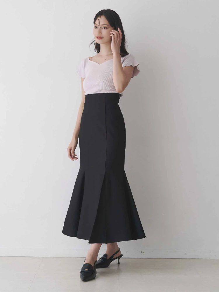 マーキュリーデュオ MERCURYDUO バックレースアップストレッチマーメイドスカート （アイボリー） アイボリー