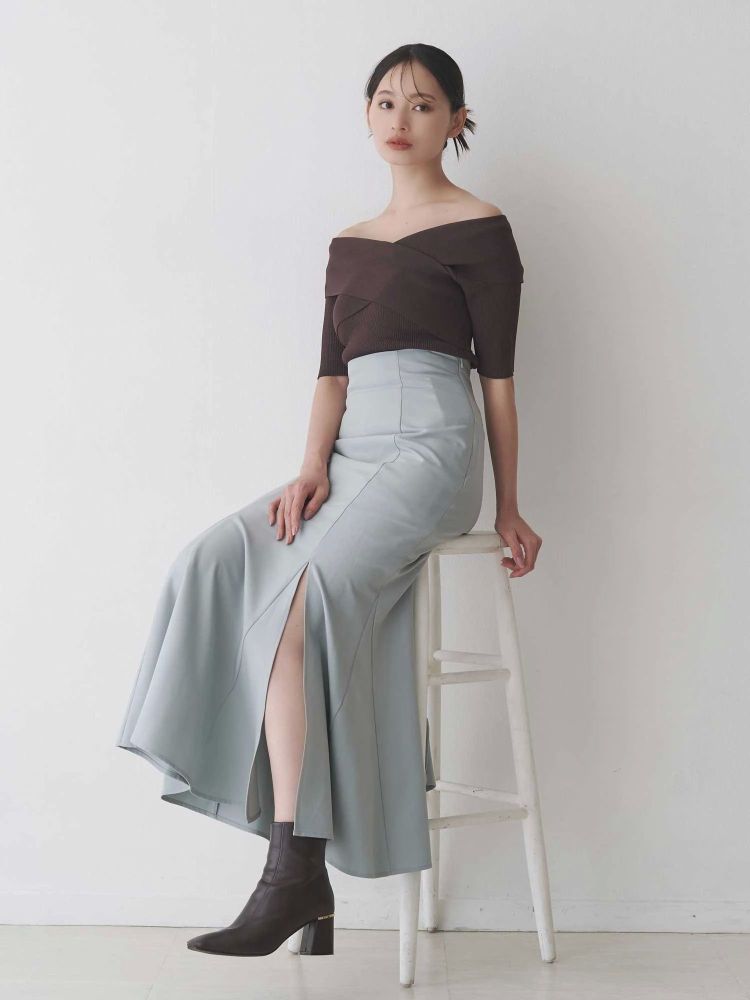 マーキュリーデュオ MERCURYDUO バックレースアップストレッチマーメイドスカート （アイボリー） アイボリー