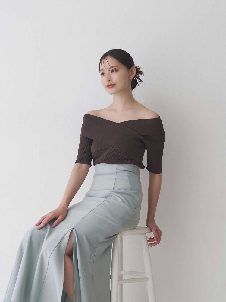 マーキュリーデュオ MERCURYDUO バックレースアップストレッチマーメイドスカート （アイボリー） アイボリー