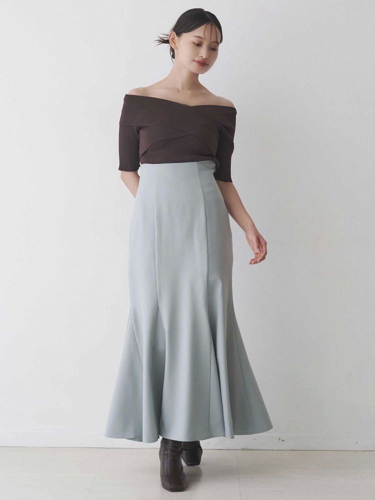 マーキュリーデュオ MERCURYDUO バックレースアップストレッチマーメイドスカート （アイボリー） アイボリー