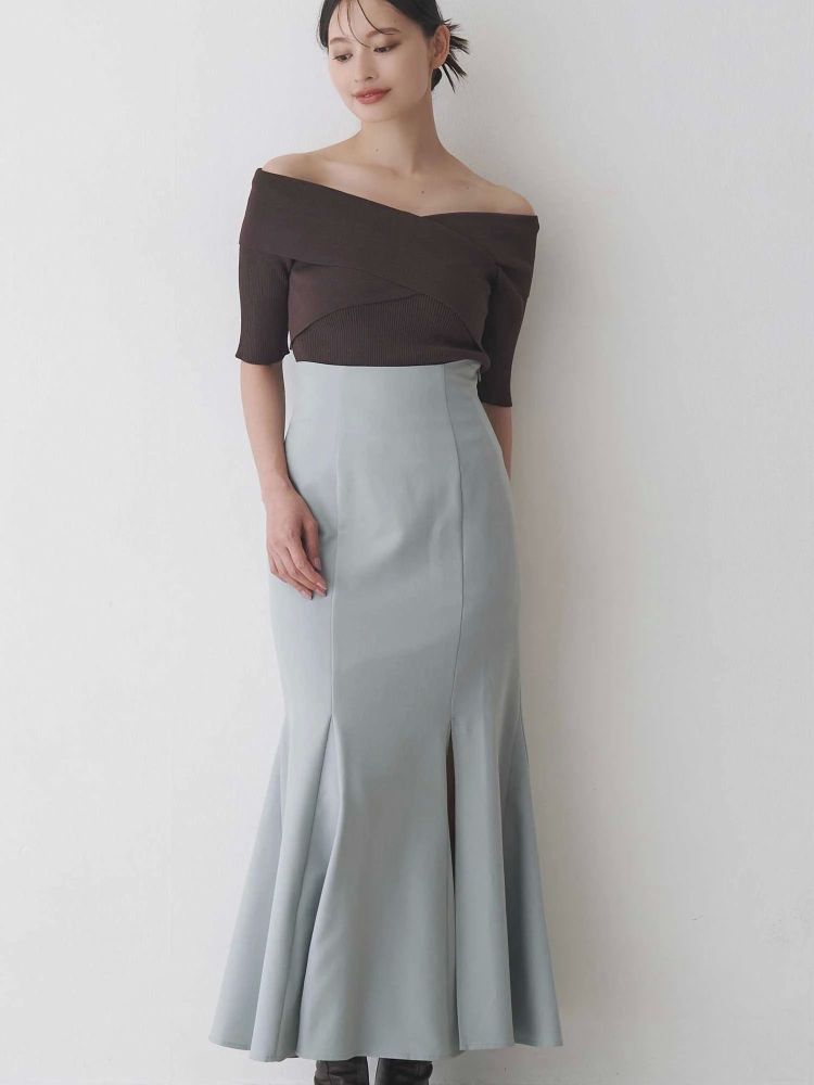 マーキュリーデュオ MERCURYDUO バックレースアップストレッチマーメイドスカート （アイボリー） アイボリー