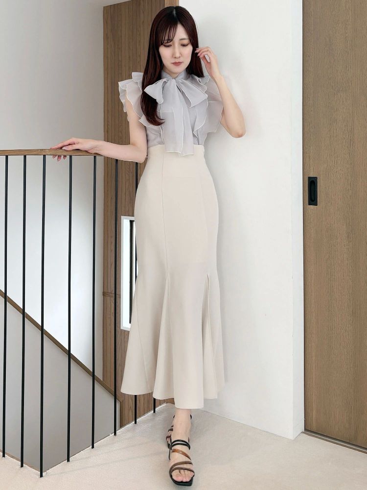 マーキュリーデュオ MERCURYDUO バックレースアップストレッチマーメイドスカート （アイボリー） アイボリー