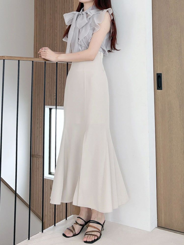 マーキュリーデュオ MERCURYDUO バックレースアップストレッチマーメイドスカート （アイボリー） アイボリー