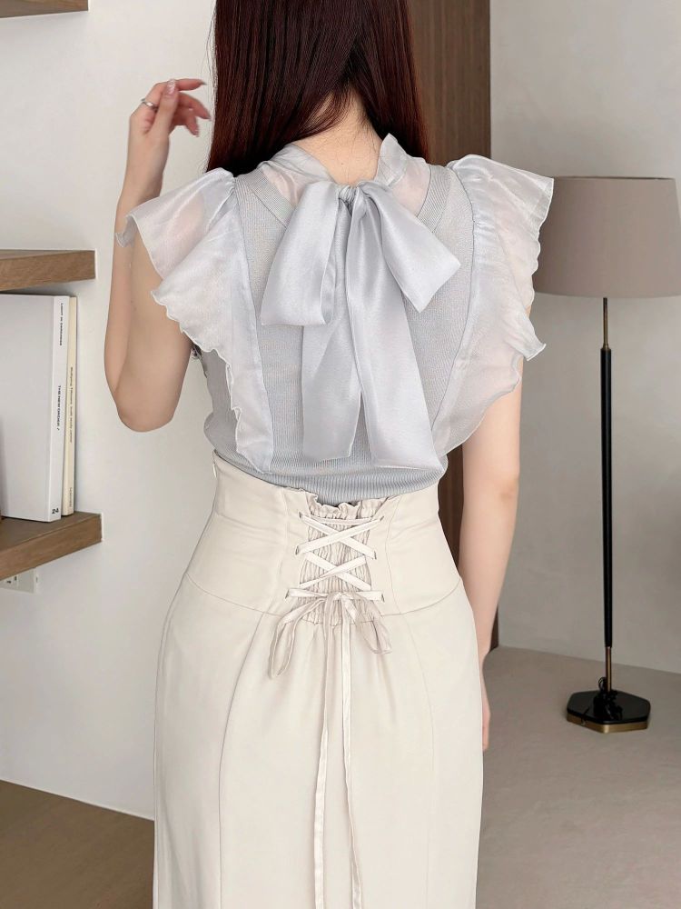 マーキュリーデュオ MERCURYDUO バックレースアップストレッチマーメイドスカート （アイボリー） アイボリー