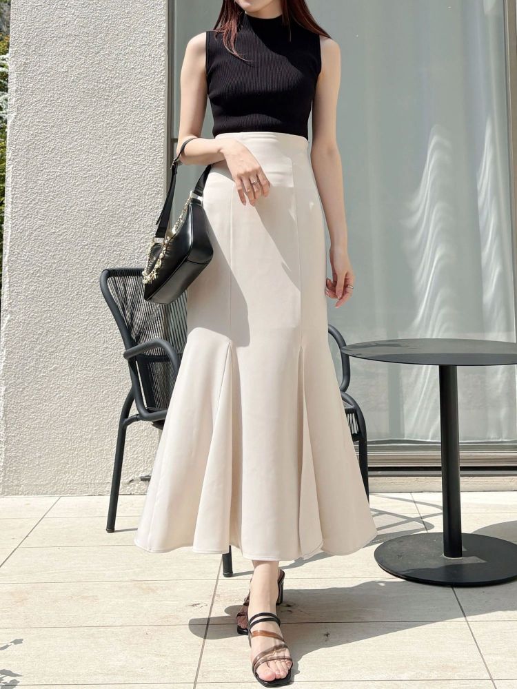 マーキュリーデュオ MERCURYDUO バックレースアップストレッチマーメイドスカート （アイボリー） アイボリー