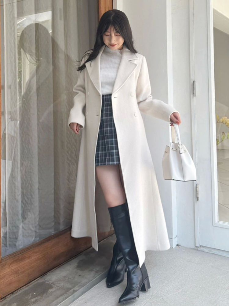 マーキュリーデュオ MERCURYDUO フィットアンドフレアコート （アイボリー） アイボリー