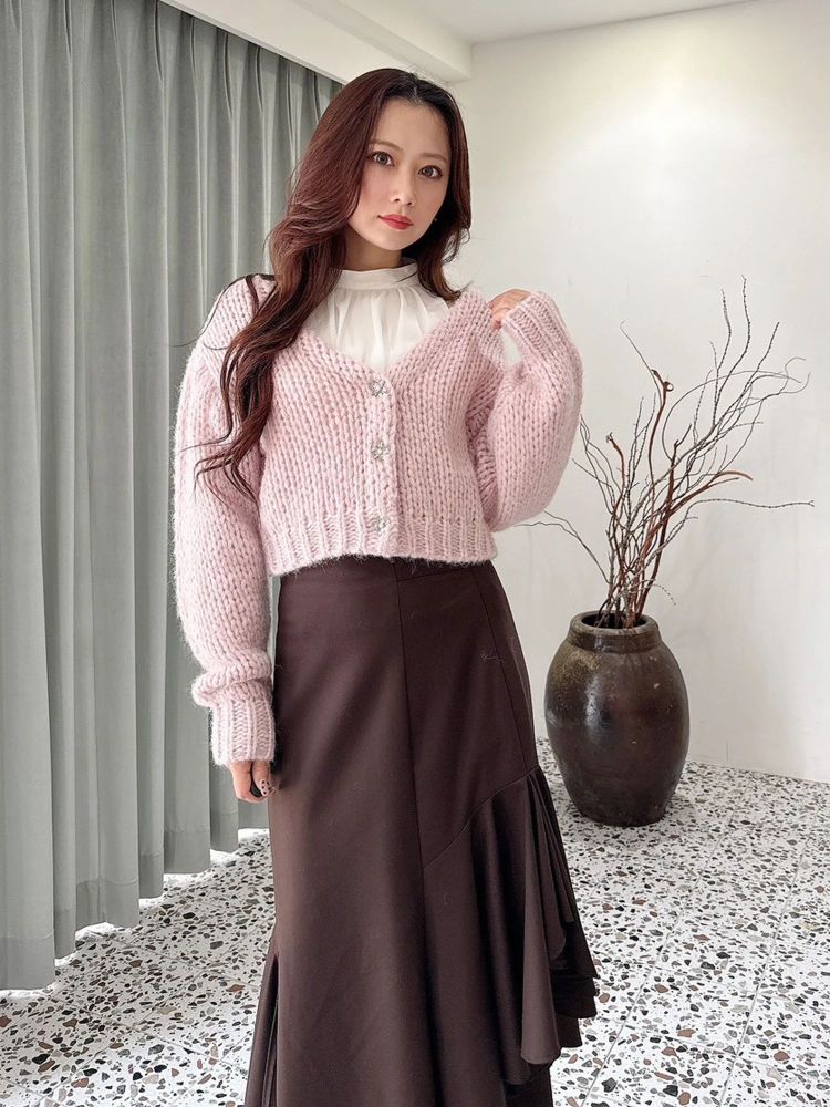 マーキュリーデュオ MERCURYDUO ローゲージデザインボタンカーディガン （オフホワイト） オフホワイト