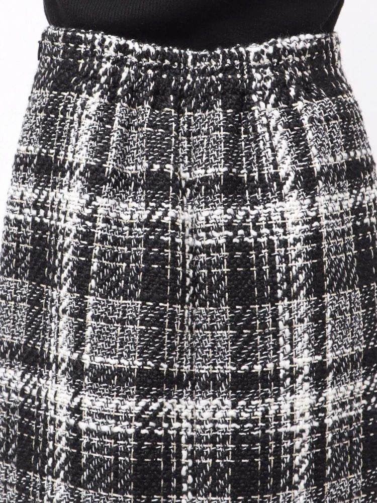 マーキュリーデュオ MERCURYDUO チェックツィードタイトスカート （オフホワイト） オフホワイト