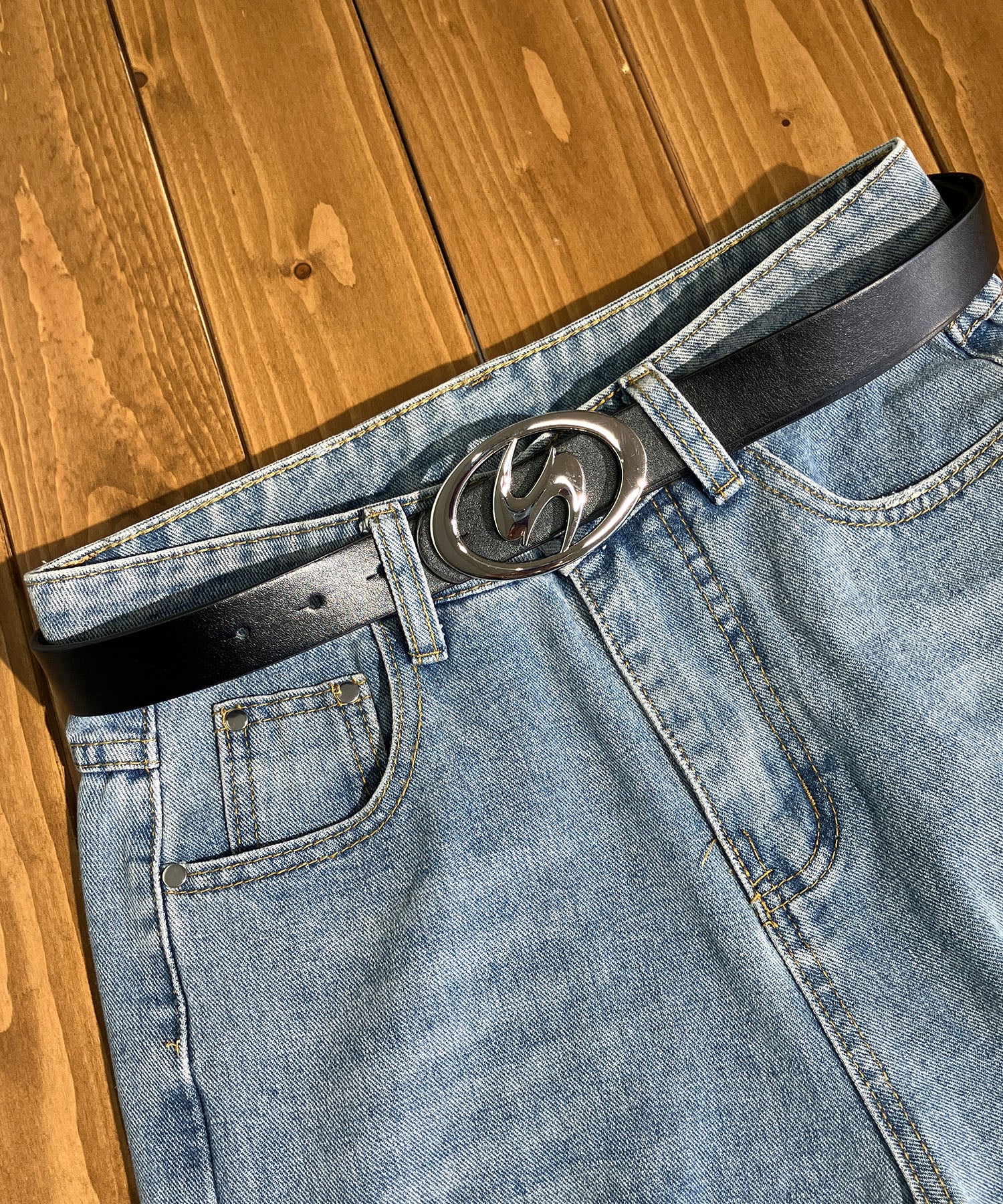 ミージェーン me Jane ロゴバックルベルト （ブラック） ブラック