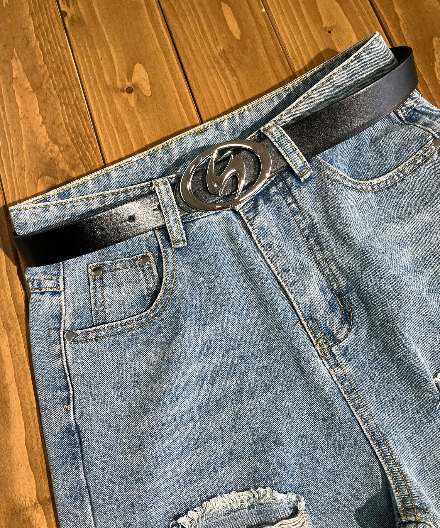 ミージェーン me Jane ロゴバックルベルト （ブラック） ブラック