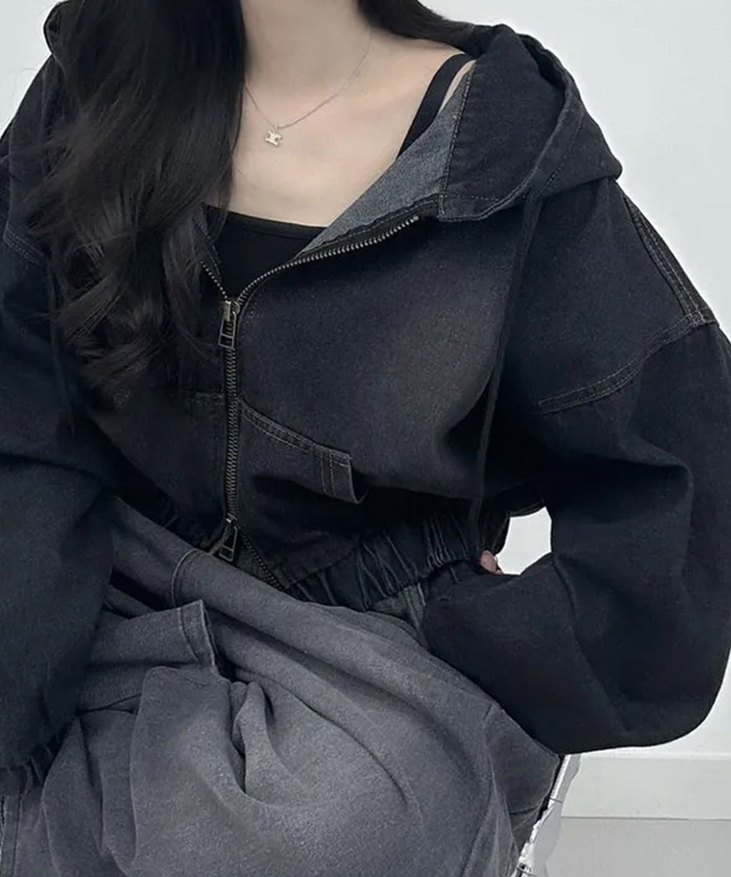 me Jane Denim Double ZIP Blouson
