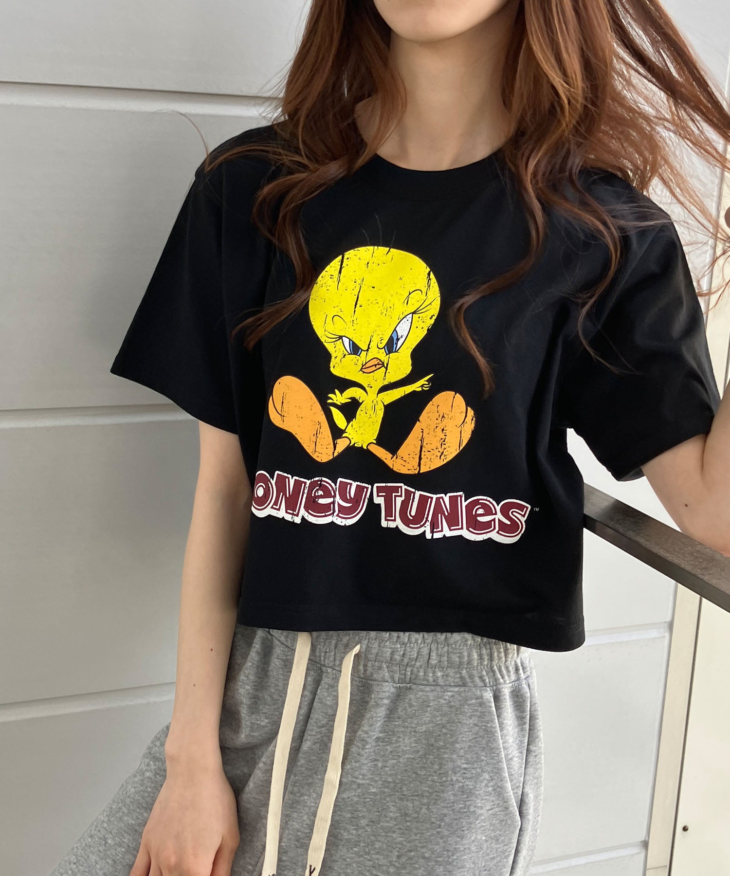ミージェーン me Jane TWEETYプリントTシャツ （ブラック） ブラック