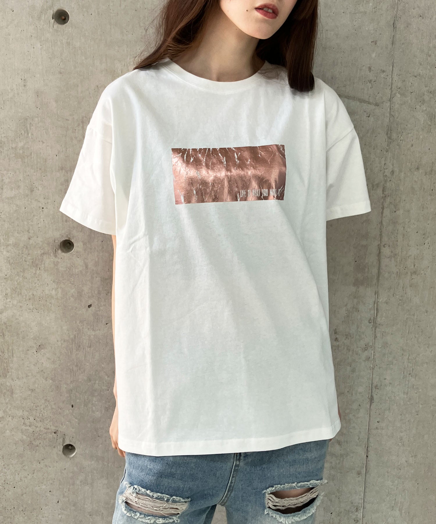 ミージェーン me Jane アニマルシルバー箔プリントTシャツ （ピンク） ピンク