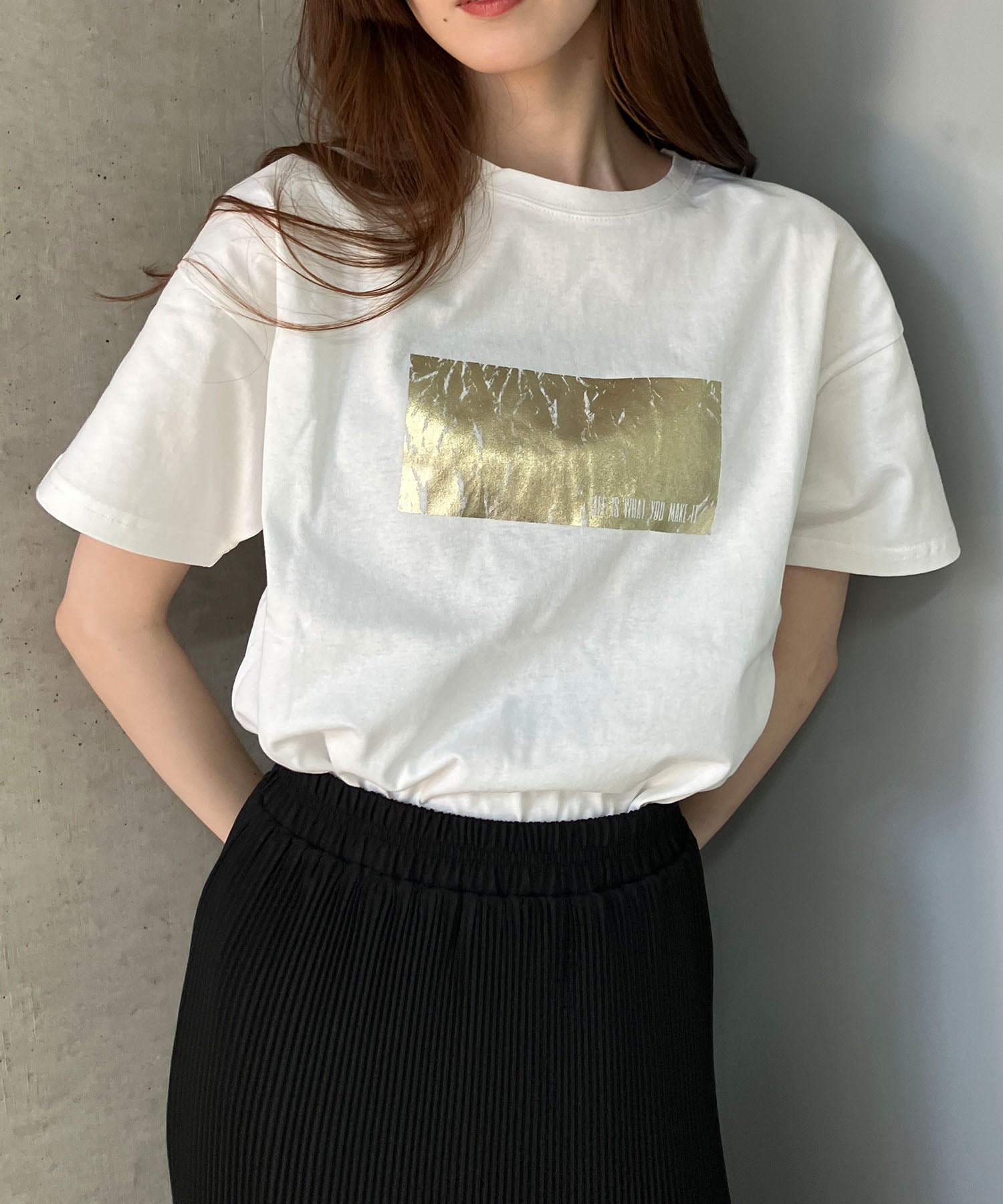 ミージェーン me Jane アニマルシルバー箔プリントTシャツ （ゴールド） ゴールド