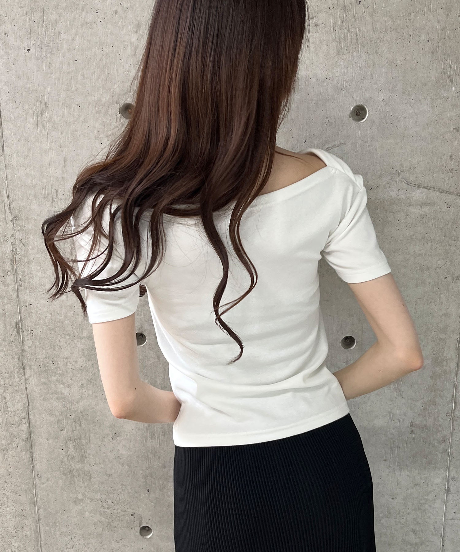 ミージェーン me Jane クロスオフショル半袖Tシャツ （オフホワイト） オフホワイト