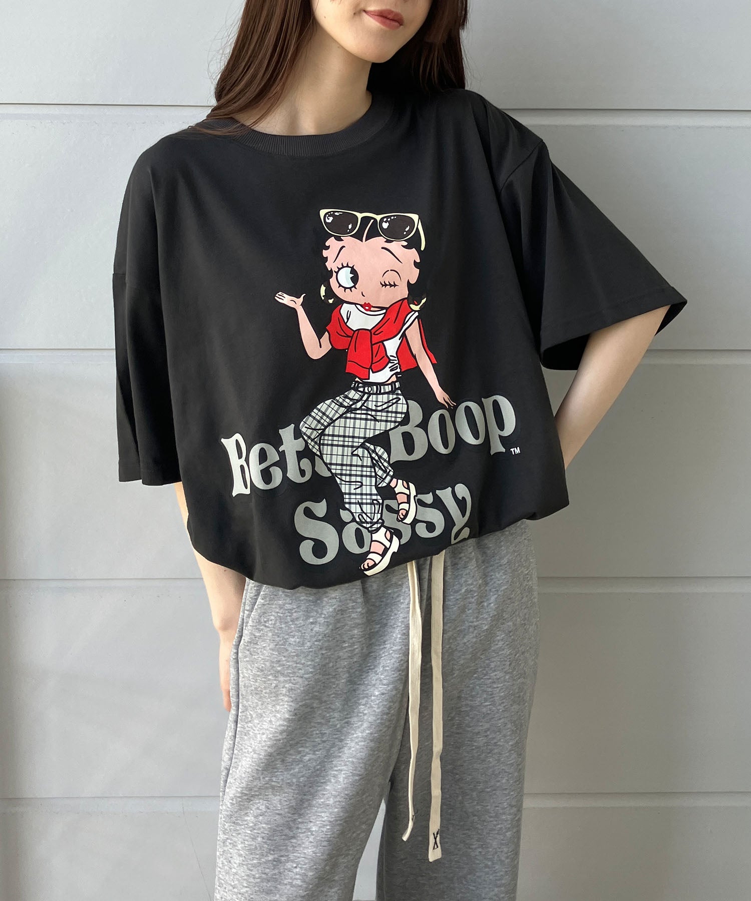 ミージェーン me Jane BETTY BOOPプリントTシャツ （チャコールグレー） チャコールグレー