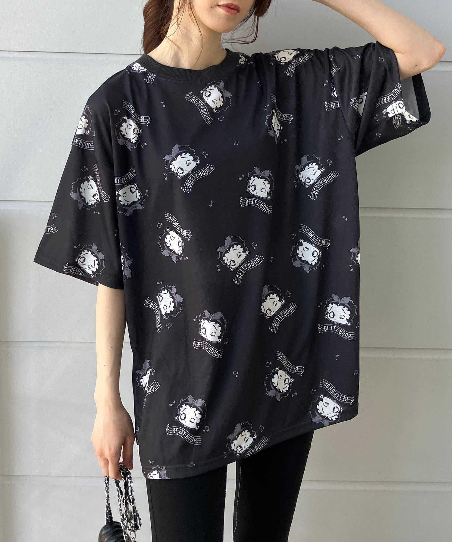 ミージェーン me Jane BETTY BOOP総柄プリントTシャツ （ブラック） ブラック