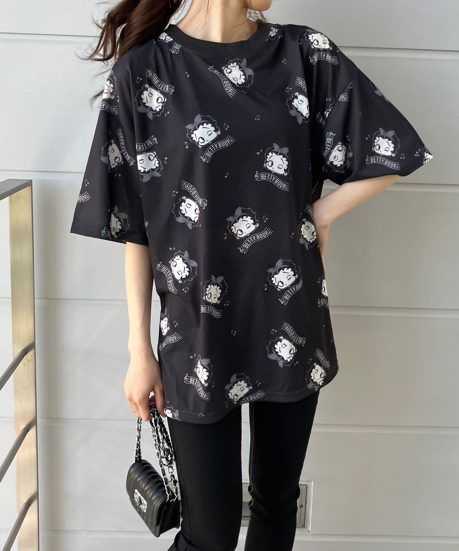 ミージェーン me Jane BETTY BOOP総柄プリントTシャツ （ブラック） ブラック