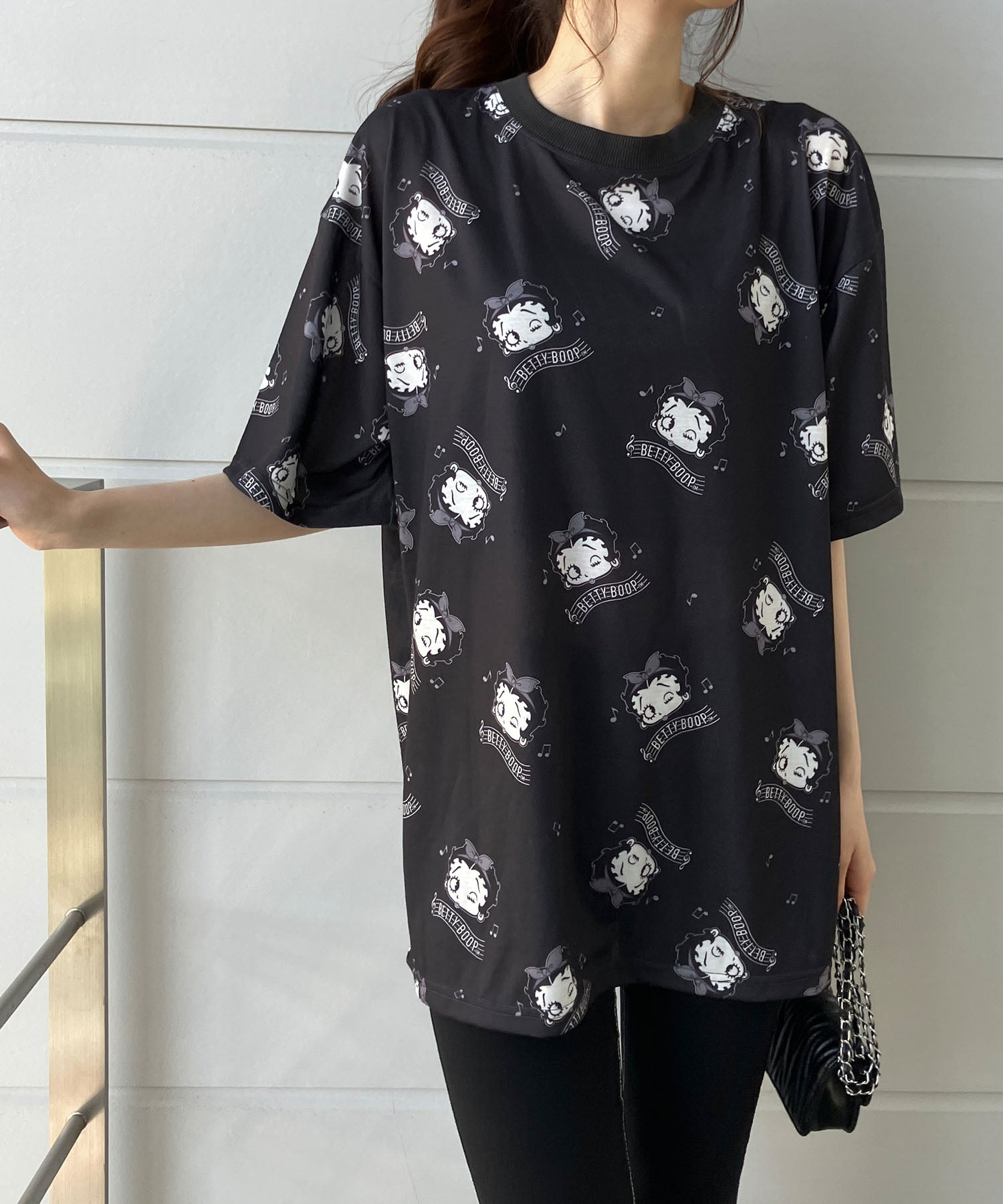 ミージェーン me Jane BETTY BOOP総柄プリントTシャツ （ブラック） ブラック