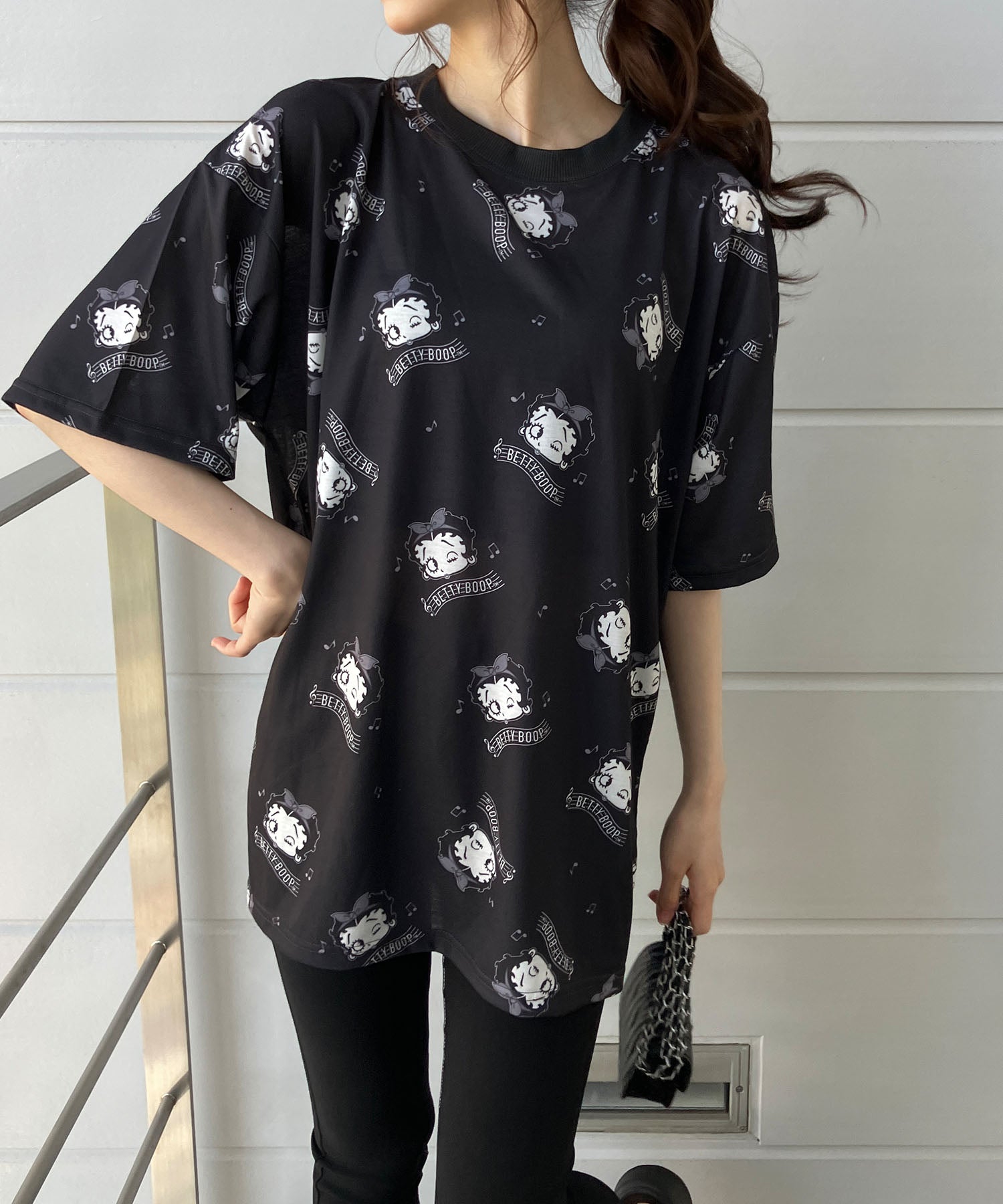ミージェーン me Jane BETTY BOOP総柄プリントTシャツ （ブラック） ブラック