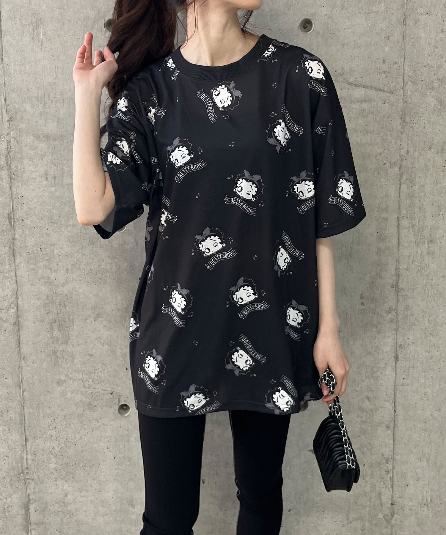 ミージェーン me Jane BETTY BOOP総柄プリントTシャツ （ブラック） ブラック