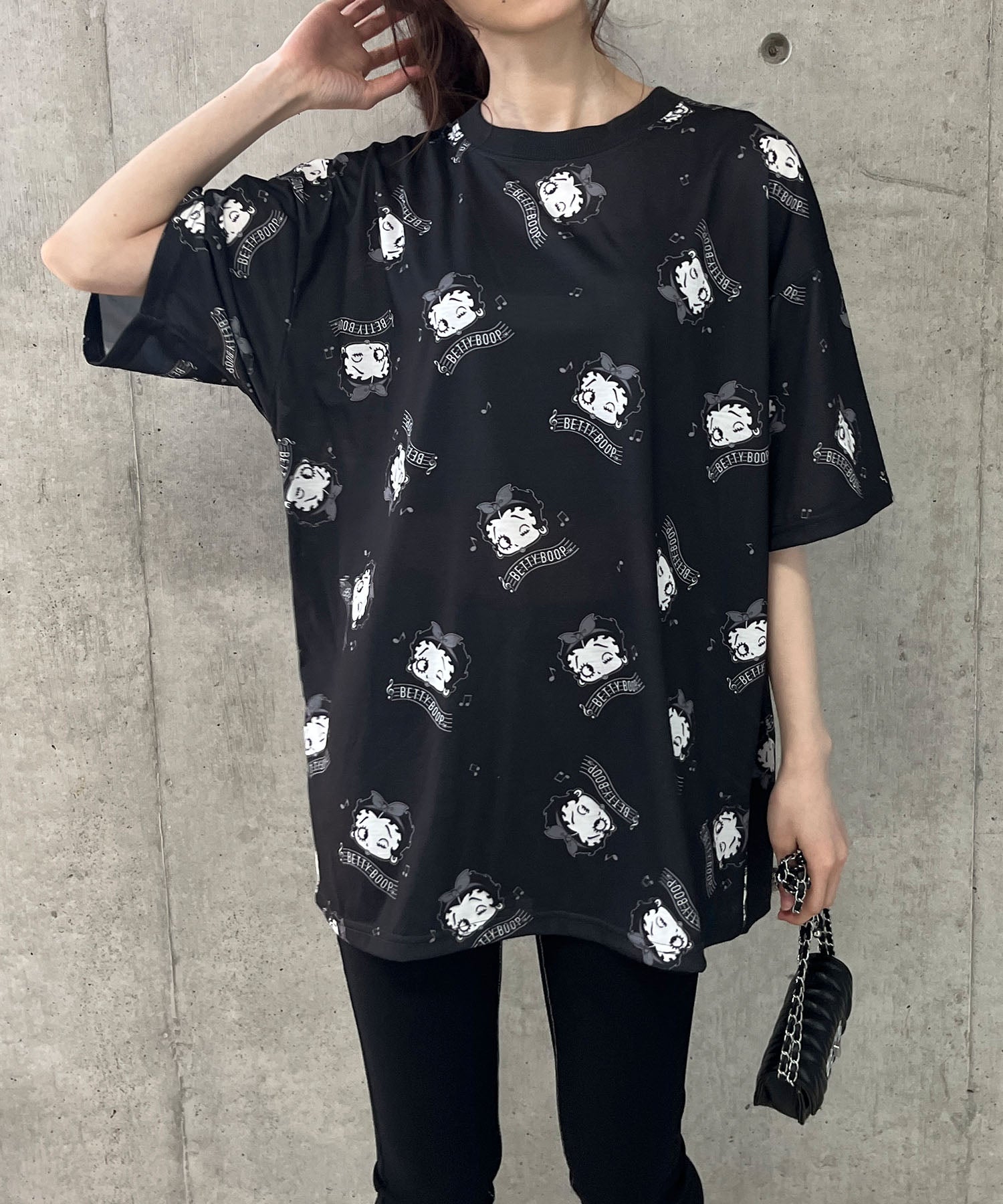 ミージェーン me Jane BETTY BOOP総柄プリントTシャツ （ブラック） ブラック