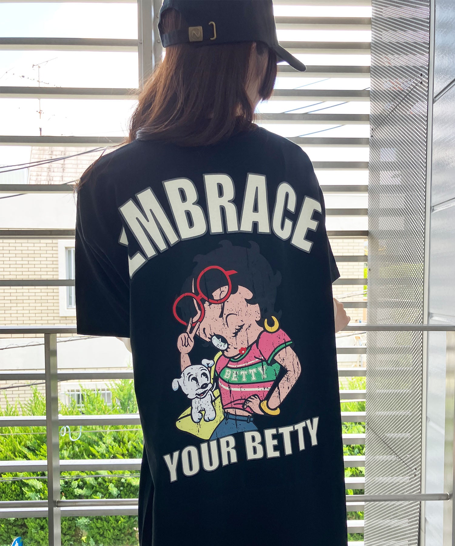 ミージェーン me Jane BETTY BOOPバックプリントTシャツワンピース （ブラック） ブラック