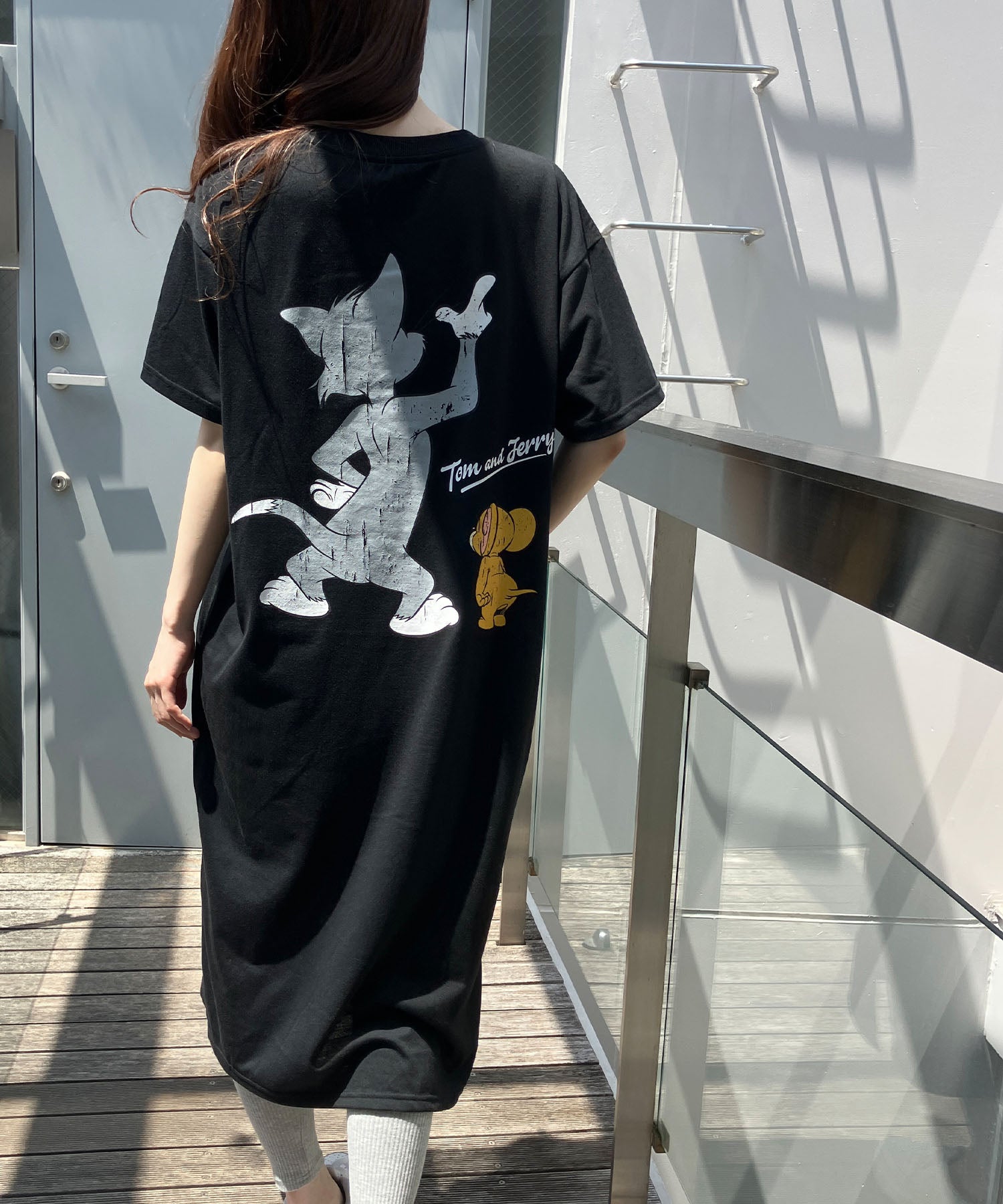 ミージェーン me Jane TOM＆JERRYプリントTシャツワンピース （ブラック） ブラック