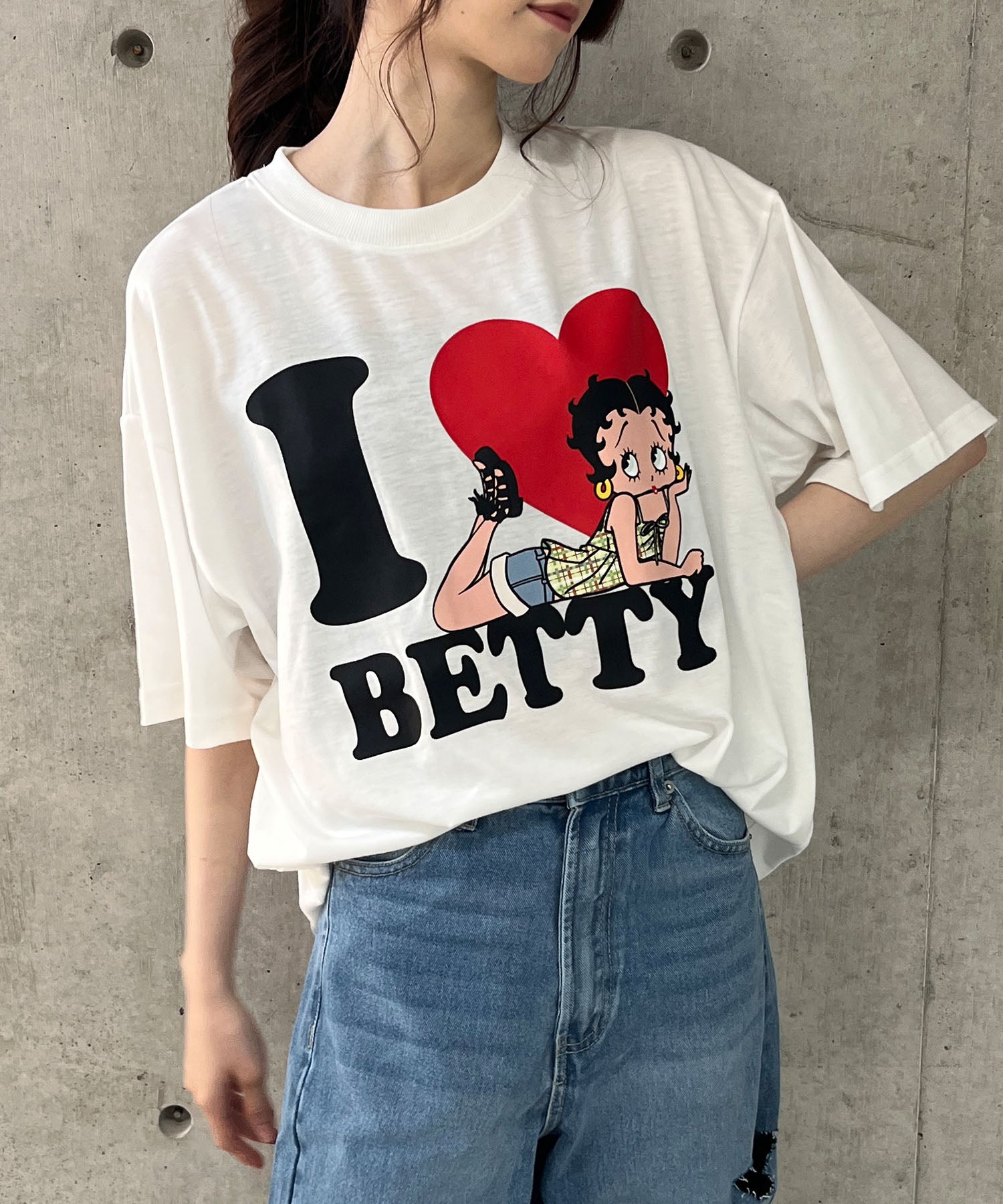 ミージェーン me Jane BETTY BOOPハートプリントTシャツ （オフホワイト） オフホワイト