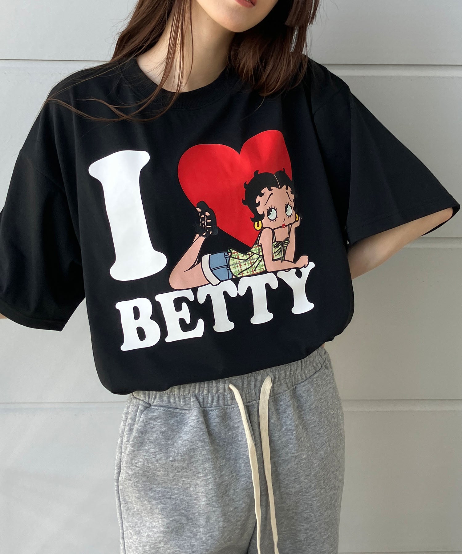 ミージェーン me Jane BETTY BOOPハートプリントTシャツ （ブラック） ブラック