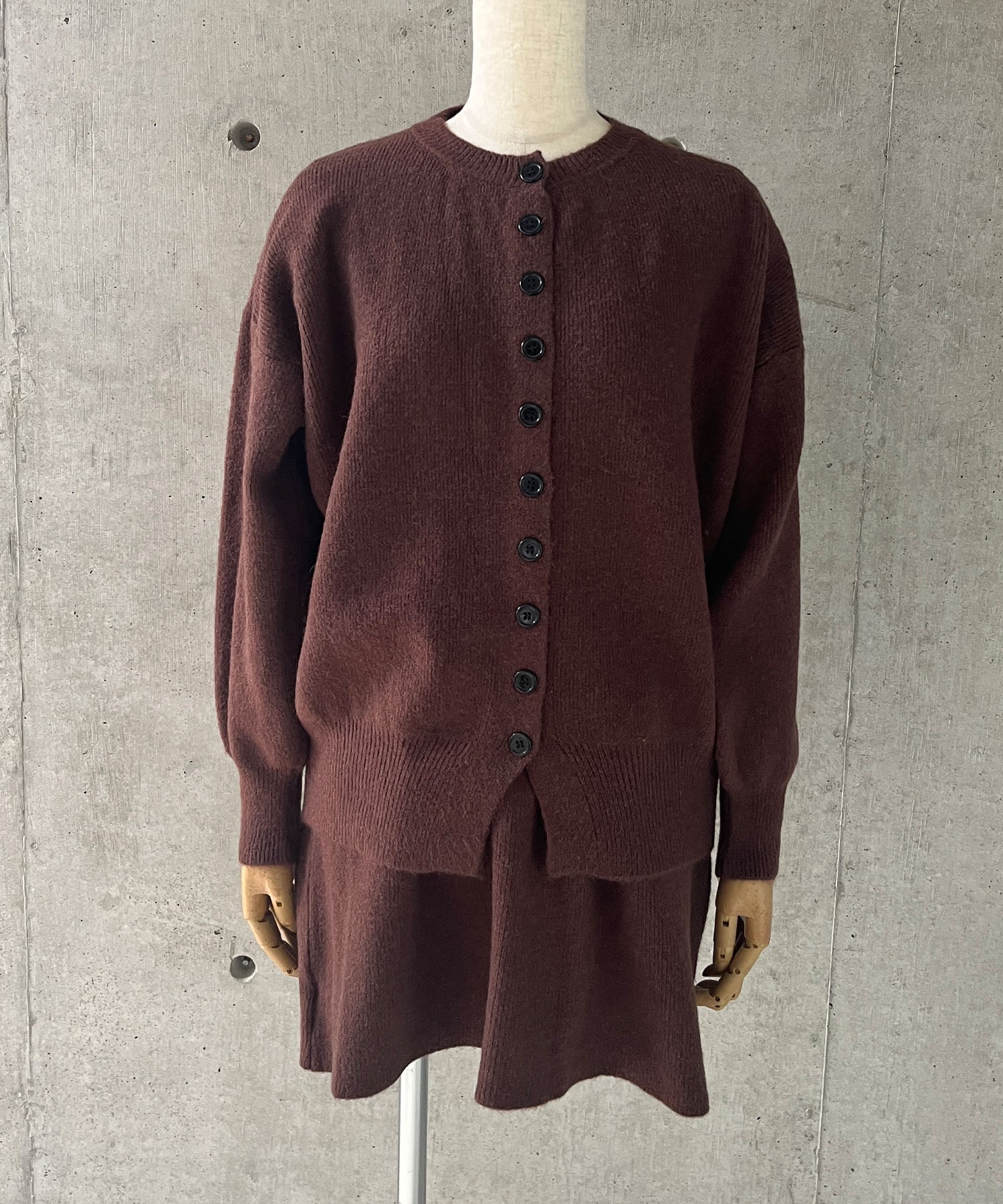 ミージェーン me Jane ニットカーディガン×スカート 2点セット （ブラウン） ブラウン