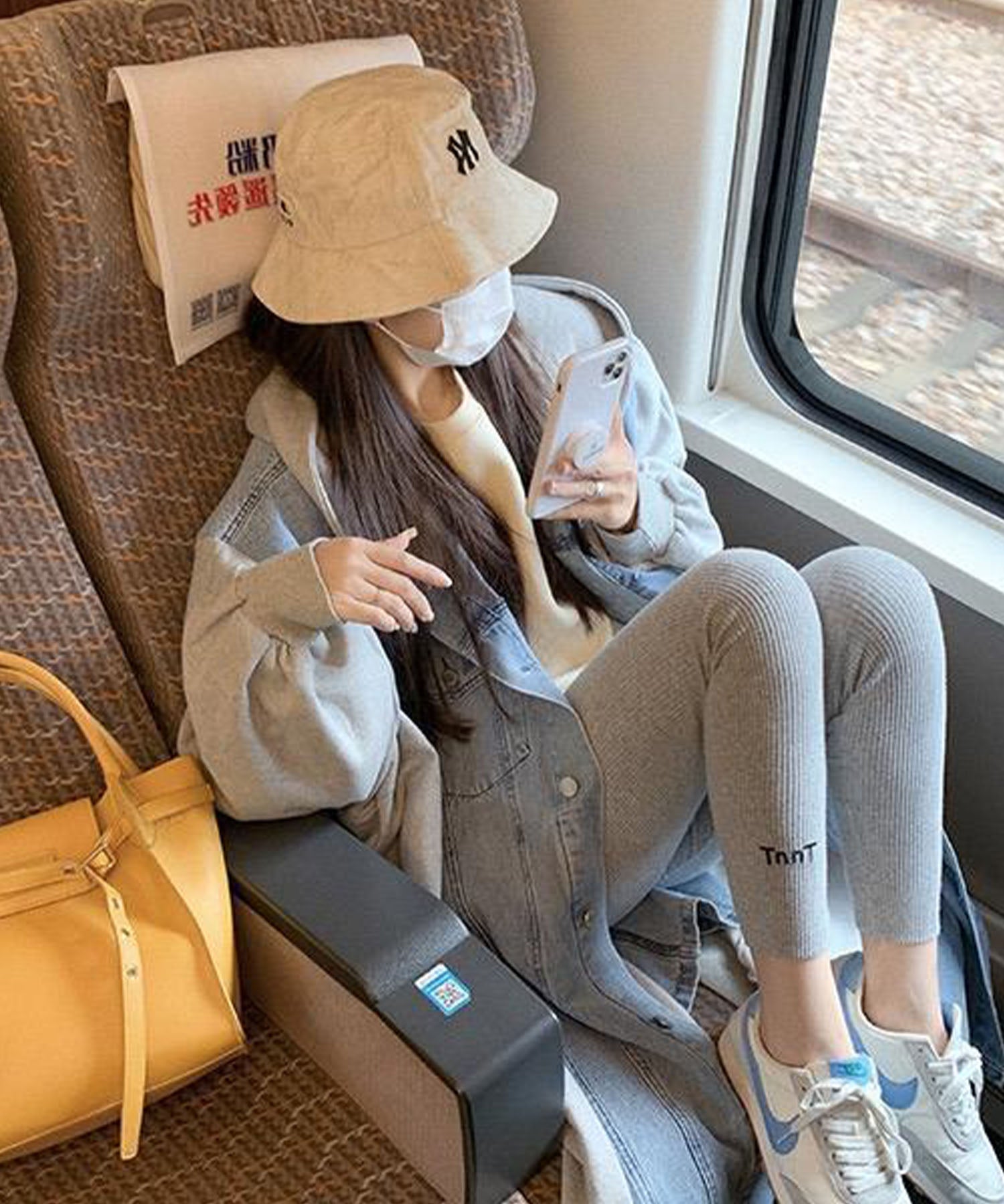 ミージェーン me Jane デニム切替オーバーサイズフードコート （グレー） グレー