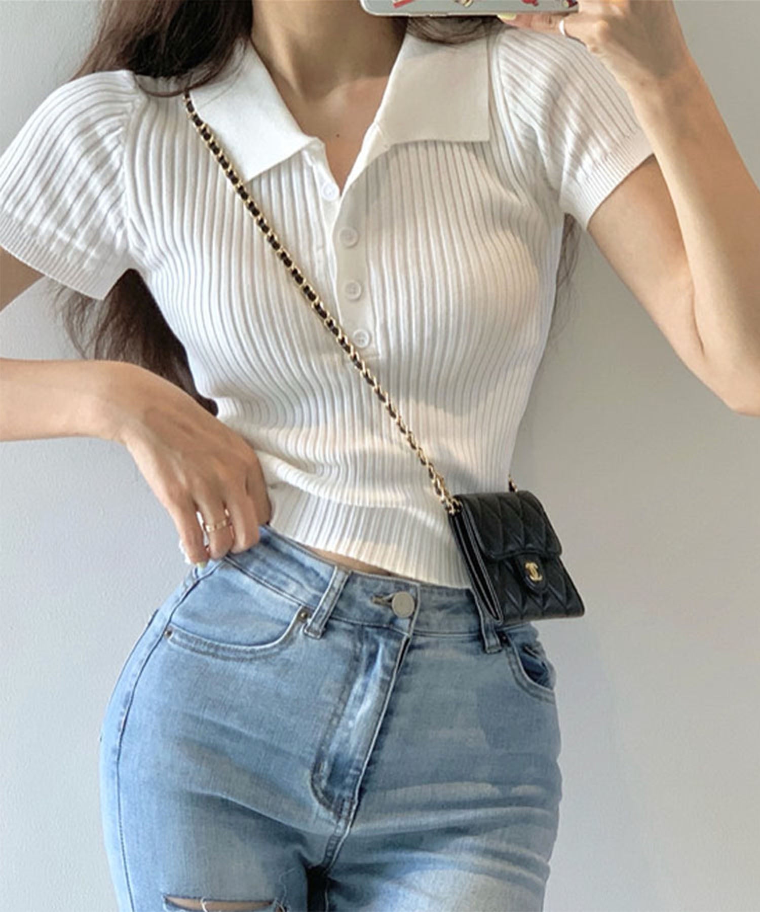 me Jane me Jane 羅紋短袖 Polo 上衣